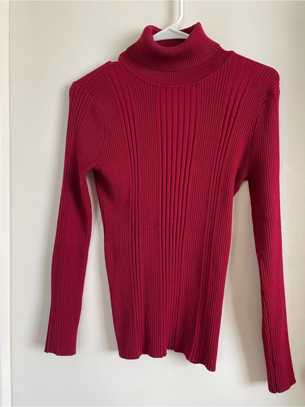It's Our Time Ribbed Turtleneck Sweater - Wine Red